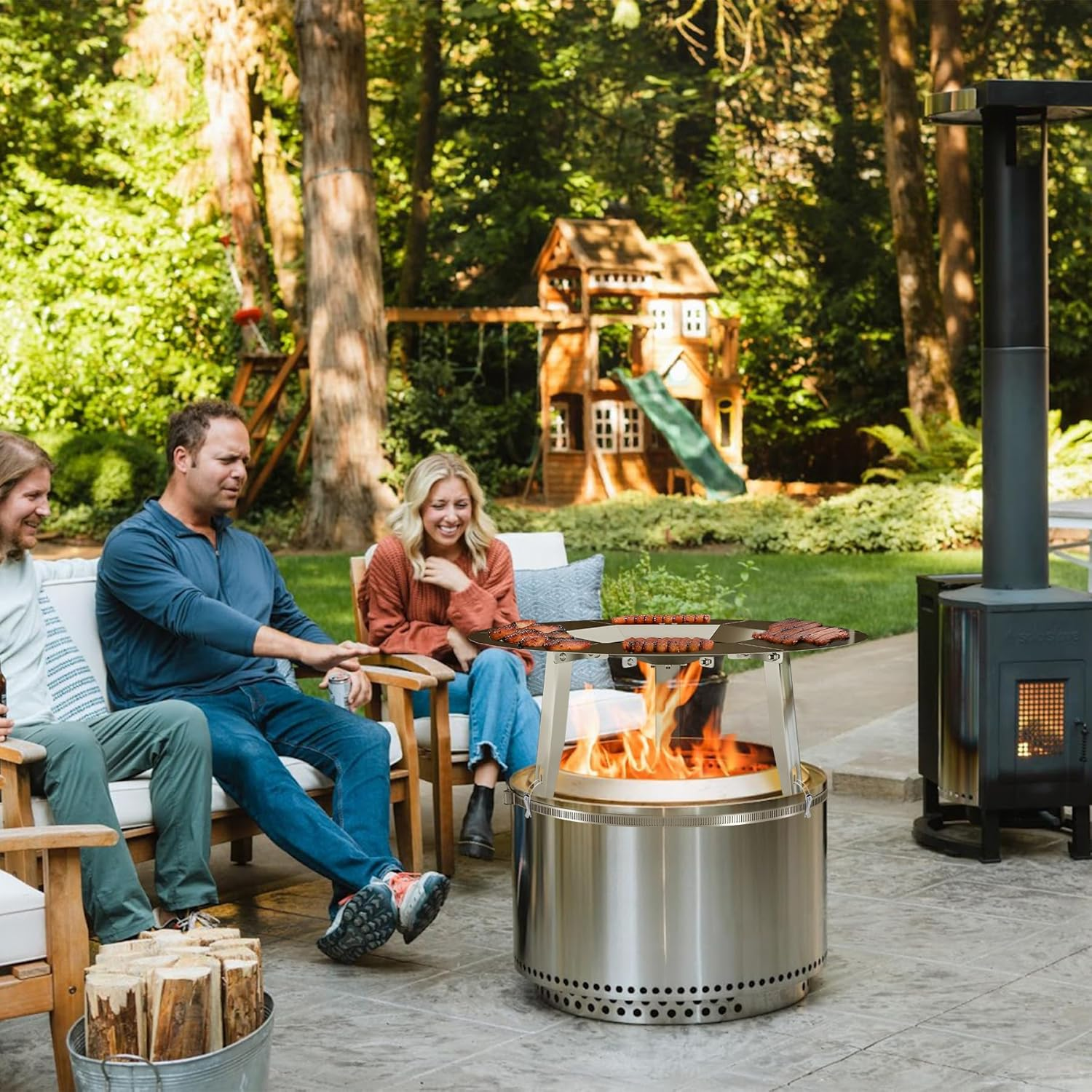 Heat Deflector Fit for Solo Stove Ranger 15", 304 Stainless Steel Heat Diffuser for Ranger Fire Pit with Grill Gloves & Fix Hoop, Capture and Redirect Warmth, Camping Accessory image number 3