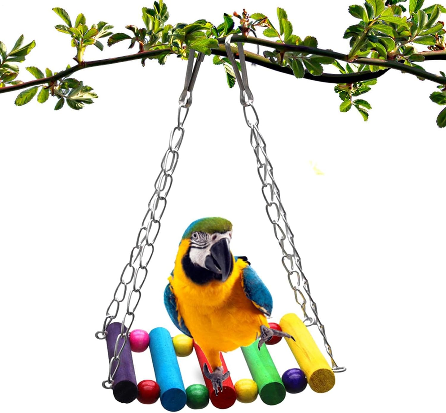 Bird Ladder Bridge Rainbow Bridge Hanging Toy, Safe Chew Toy, Cockatiel Cage Hammock Swing Toy for Hanging, Toy for Parakeets, Finches image number 6