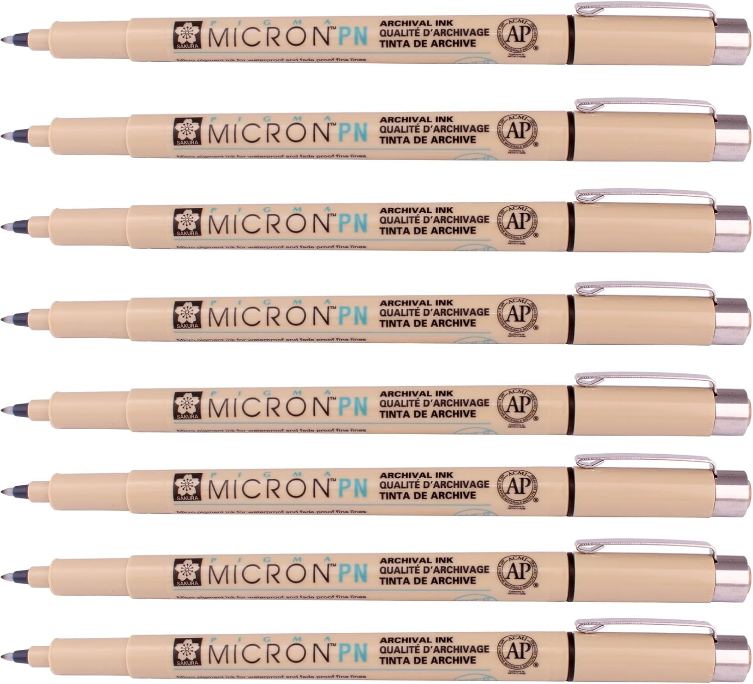 Sakura Pigma Micron Fine Line Pen High Light and Soft Head Pen Manga Drawing- Assorted 8 Pens Set (Black, PN-8 Pens) image number 3