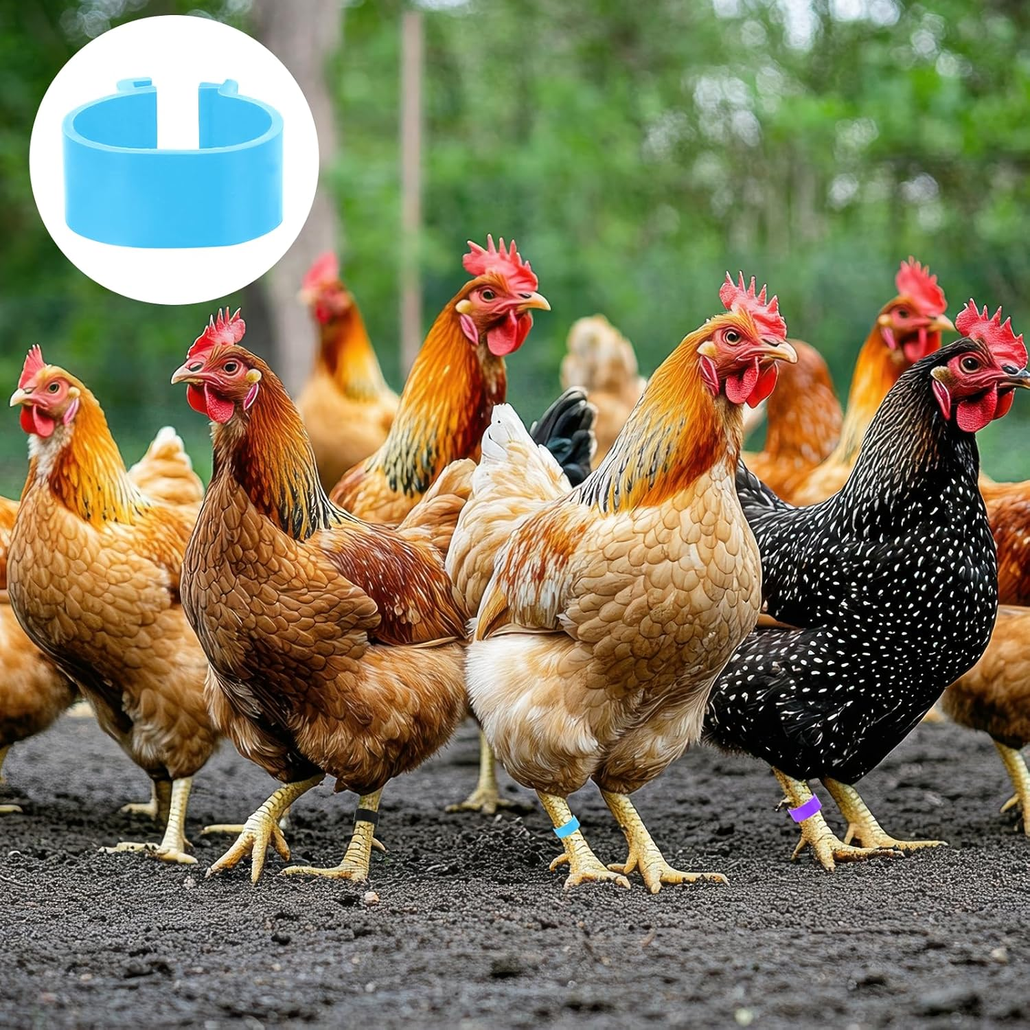 Chicken Leg Bands, 100 Pcs Chicken Leg Rings Identification Band 10 Colors Chick Tags for Legs Poultry Foot Rings Legs Bands for Poultry Identification (16Mm) image number 4