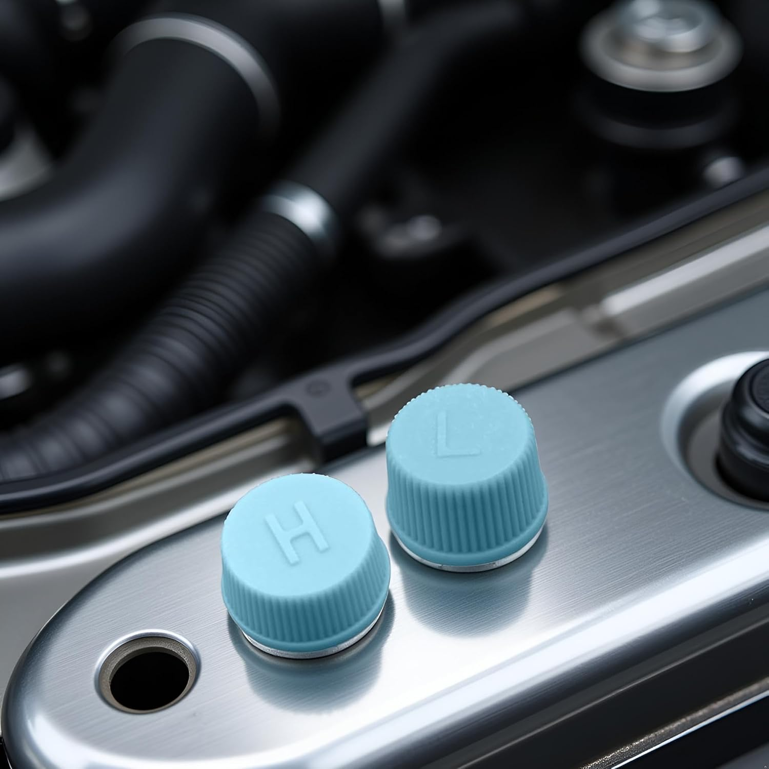 2 Pcs Blue Replacement Valve Caps for Car Air Conditioning, Leakproof R134A AC System Charging Port Caps (High and Low Pressure) Valves Air Conditioning image number 4