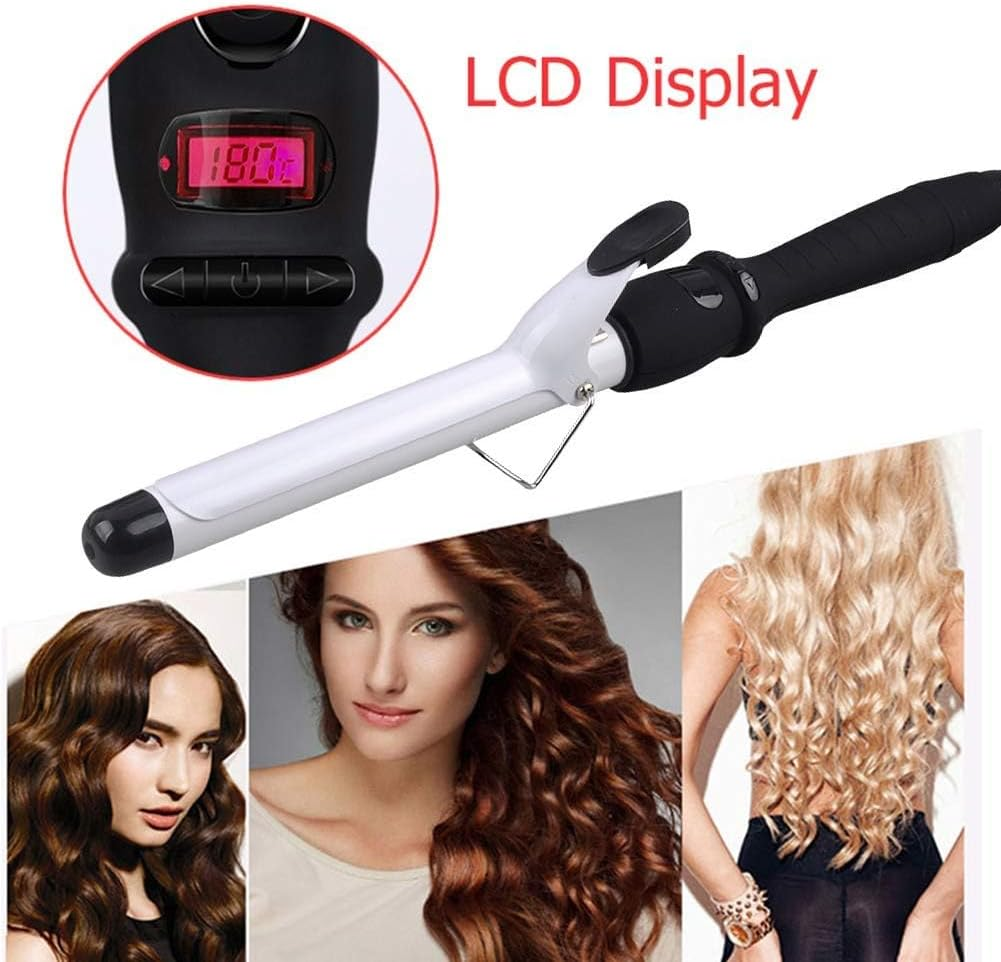 Curling Iron 1.0 Inch with Tourmaline Ceramic Coating Hair Curling Wand with Anti-Scalding Insulated Tip Hair Salon Curler Waver Maker for All Types of Hair Hot Length 8 Inch image number 1
