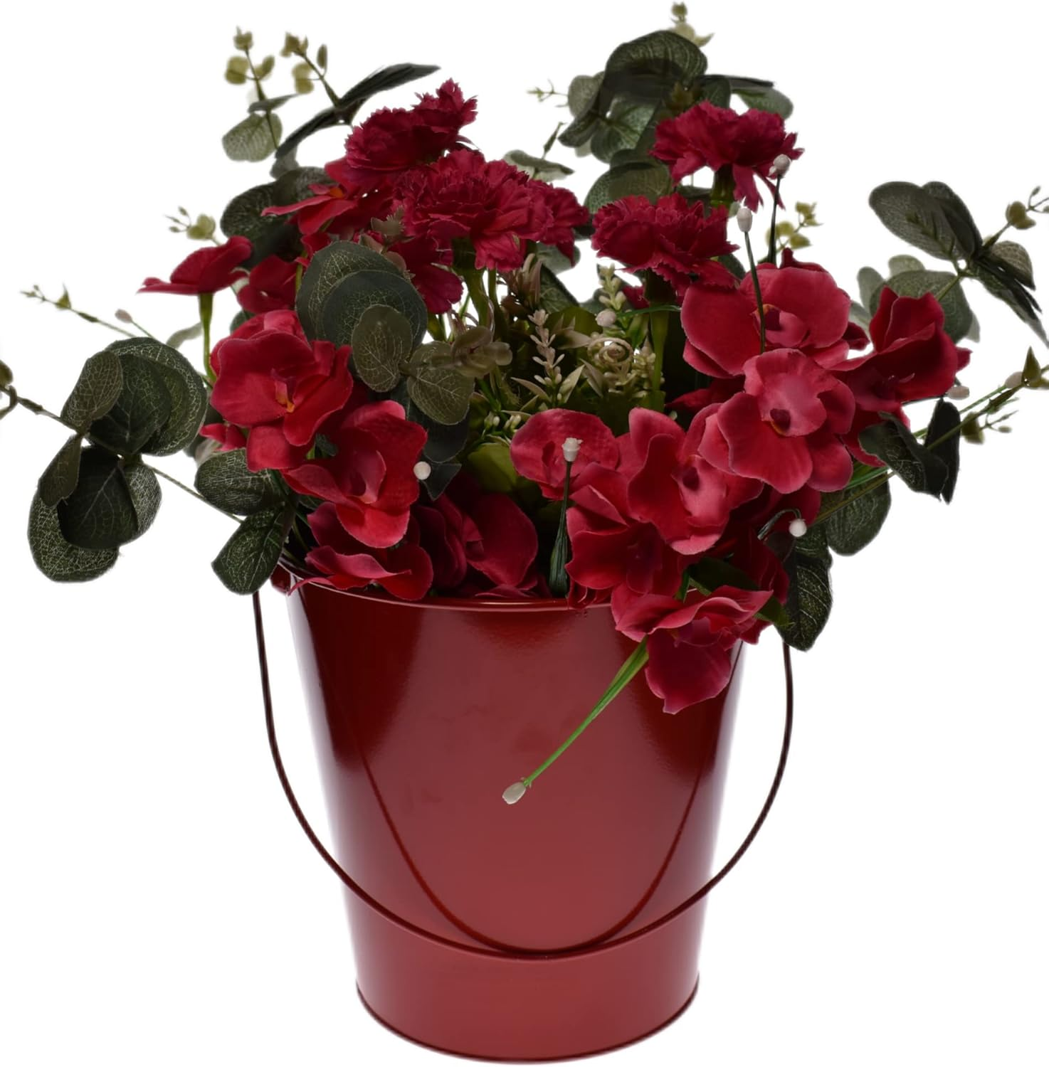 Colored Metal Buckets with Handle, 6 Pack 5.91 Inch Galvanized Iron Pail Bucket for Kids,Classroom,Crafts,And Party Favors (Red) image number 1