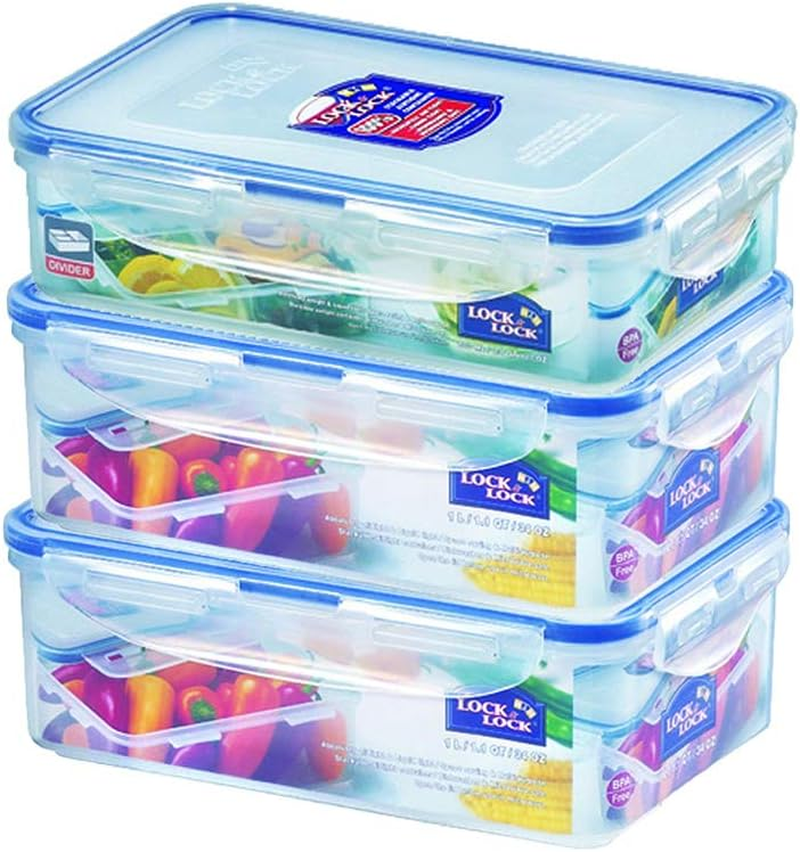 Lock & Lock 70391 Classic Container 3 Piece Set, Clear