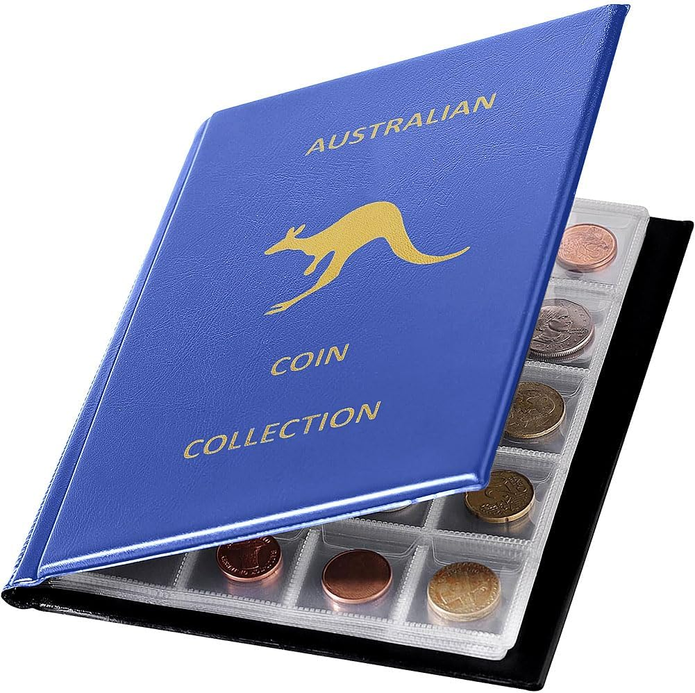 Coin Collection Book 240 Pockets Coin Album Coins Display Storage Case for Coins, Pennies, Quarters, Badges, Stamp (Black)