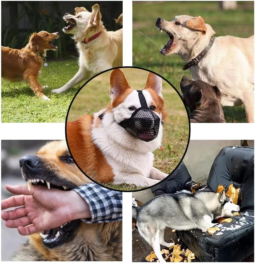 Muzzle for Dogs, Adjustable Puppy Muzzles, Breathable Pet Mask, Dog Training with Adjustable Shoulder Strap and Buckle, Muzzle for Small, Medium, Large Dogs (L) image number 2