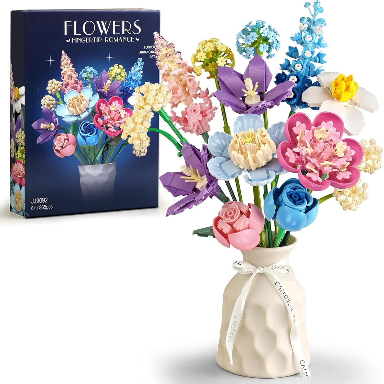Flower Building Set for Adults, 865 PCS Flower Bouquet Botanical Collection, Unique Home Office Decor, Birthday Gifts for Woman Girls Age 8+ (NO VASE) image number 6