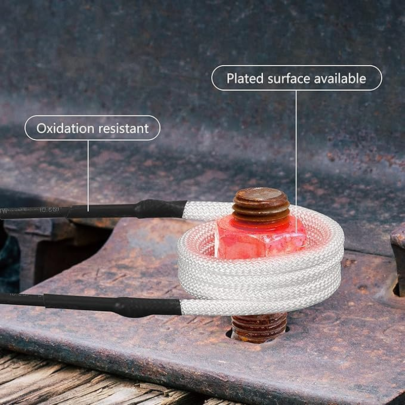4PCS Induction Heater Coils Kit, 2.5Mm Brass Core Electric Heat Induction Coils, 1200℃ High Temperature for Rusty Nut & Bolt Removal, Gear Bearing Heat Processing, with Storage Box image number 2