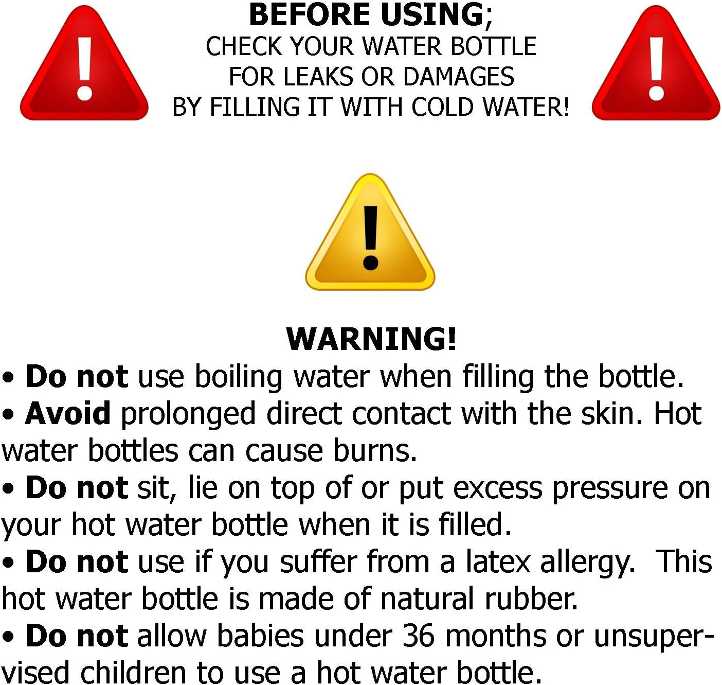 Steadmax Hot Water Bottle, Natural Rubber -BPA FREE- Durable Hot Water Bag for Hot Compress and Heat Therapy, Random Colors (2 Pack) image number 2