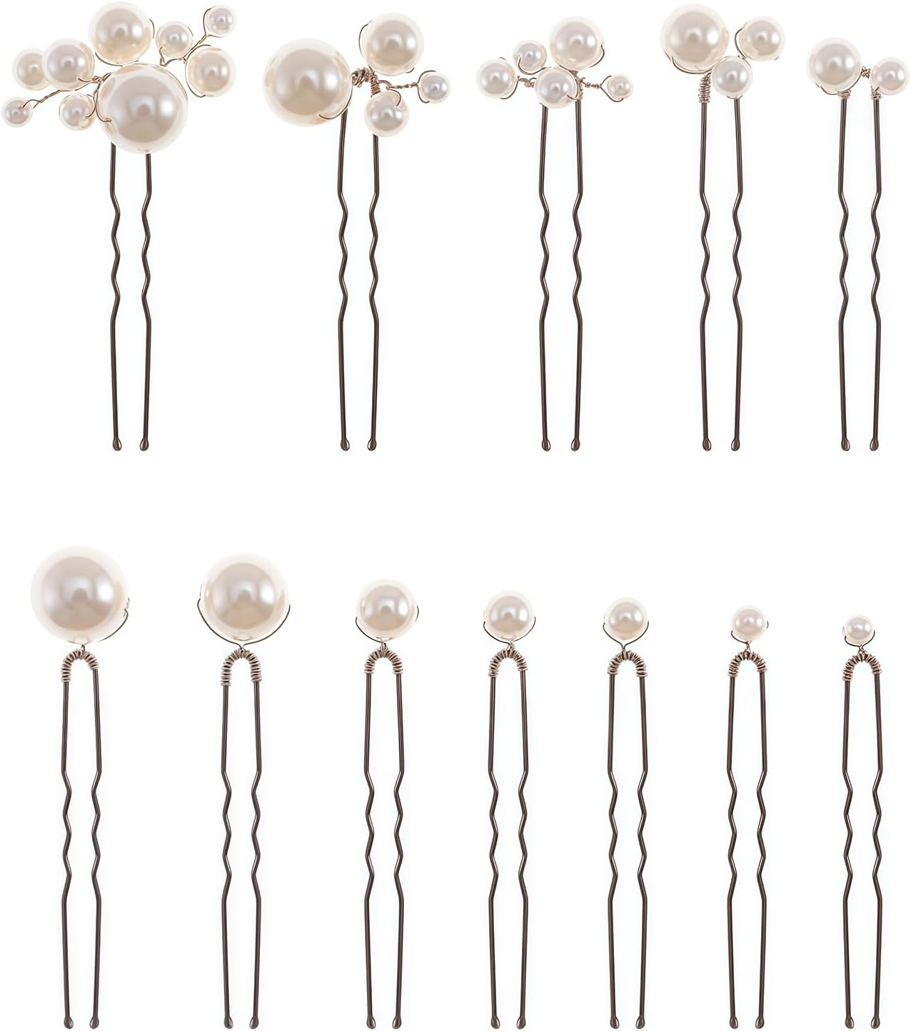 Evadollina Hair Accessories Wedding, 12 Pieces Hairpins, Floral Hair Accessories, Bridal Hair Items, Hairpins, Ladies, Christmas, for Festivals and Parties image number 2