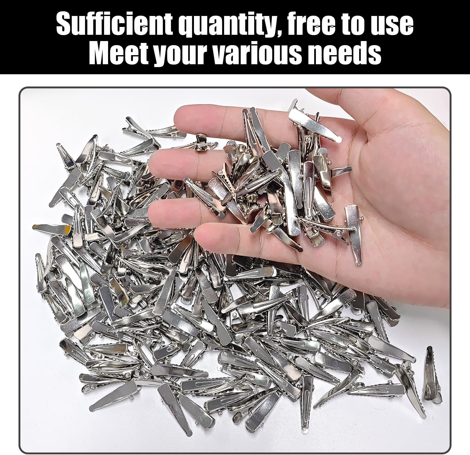 Pack of 200 Lace Mouth Clips, Simple Metal Hair Accessories, Broken Hair Finishing Clips, Handmade Hair Accessories, Snack Storage Clips image number 5