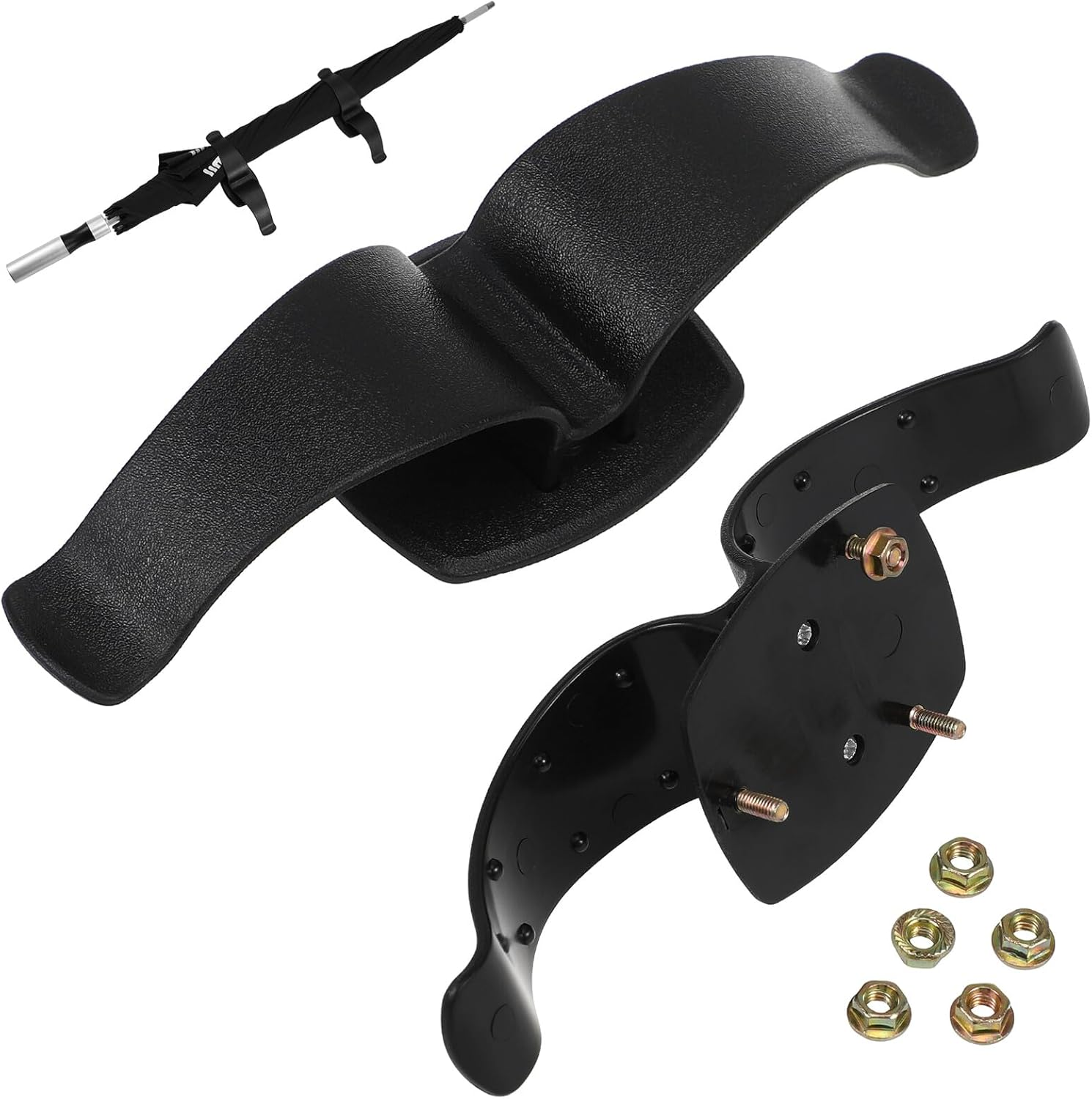 2 Pcs Car Trunk Umbrella Clip Heavy Duty Screw Install Car Door Hook Organizer Abs Plastic for Umbrella Fishing Rod Club Storage image number 1