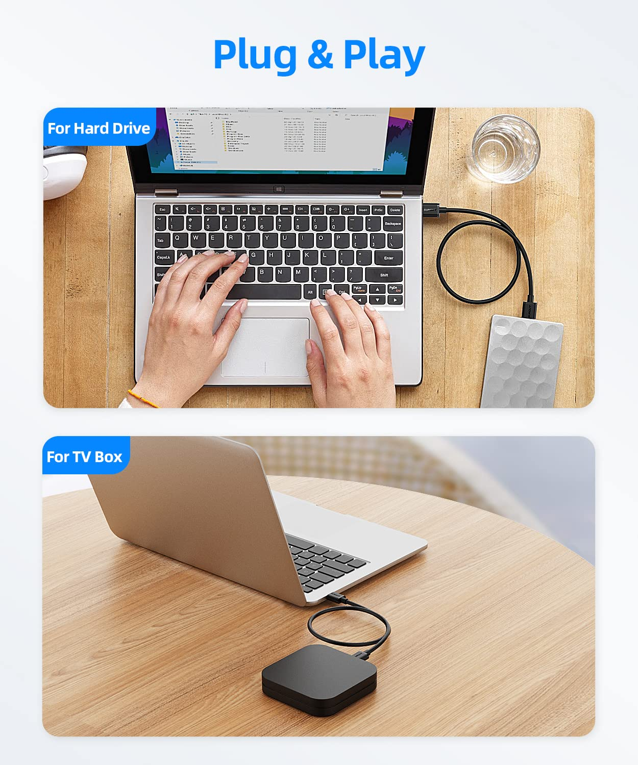 SUNGUY USB to USB Cable 3.3Ft/1M, USB 3.0 Type a Male to Type a Male Cable Data Transfer up to 5Gbps Compatible with Printers, Modems, Hard Drives, Monitor, Camera, Wacom, DVD, Hub image number 5