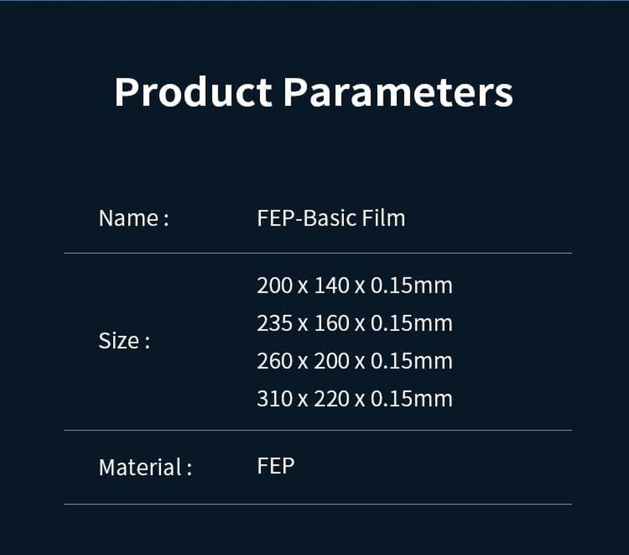 Creality Fep-Basic Film (310 X 220 X 0.15Mm) 5PCS for Halot-Mage, Halot-Mage Pro, Halot-Mages（Mono M5/M5S/M5S Pro, M7 Pro, Sonic Mighty 8K/Mighty Revo, Saturn 2/3/3 Ultra） 3D Printers Accessories image number 3