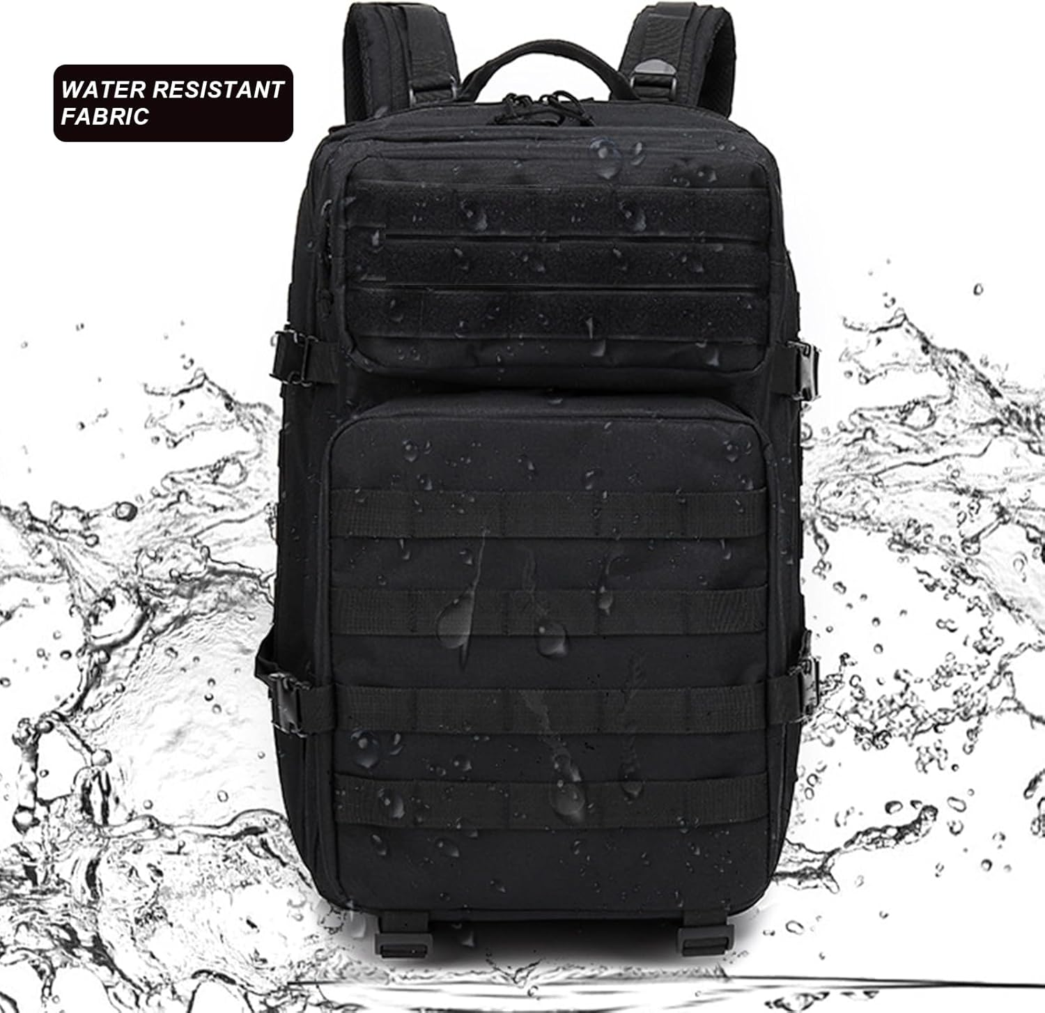 50L Backpack for Men Women Camping Rucksack 3 Day Large Trekking Backpack with Molle System for Hiking Travel Daily Work Outdoors Sports Daypack (Black) image number 4