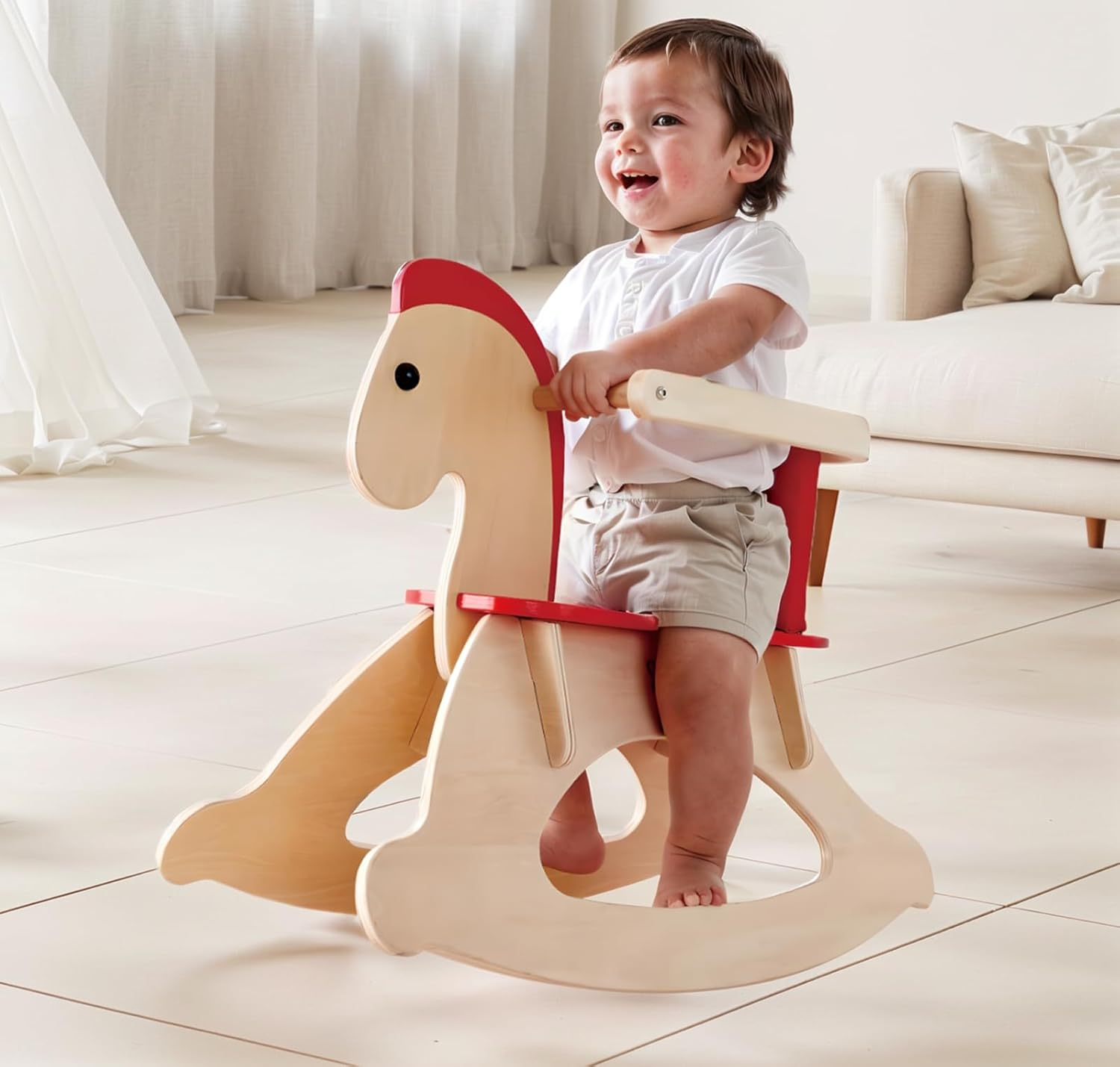 Hape Rock and Ride Kid'S Wooden Rocking Horse image number 1