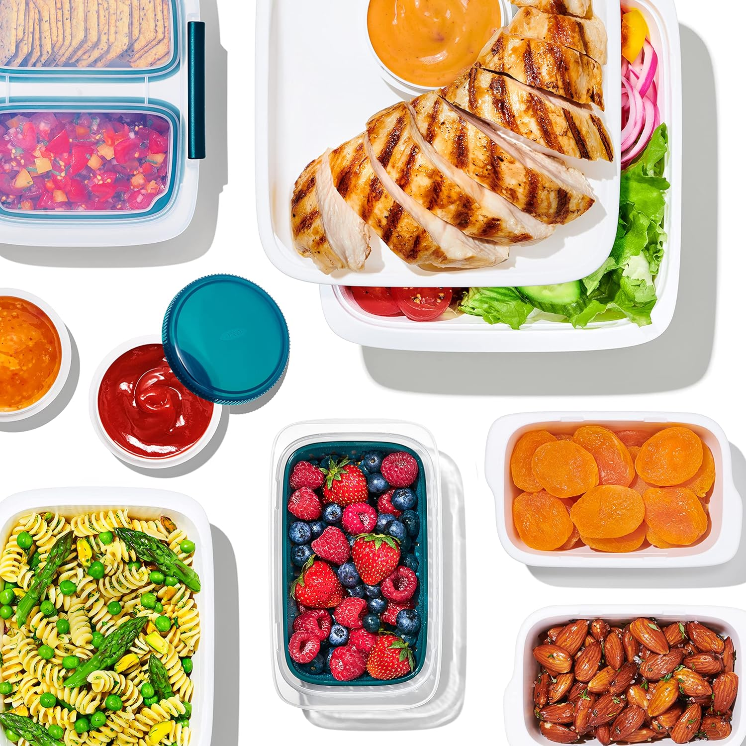 OXO Prep & Go 20-Piece Food Container Set, White image number 1