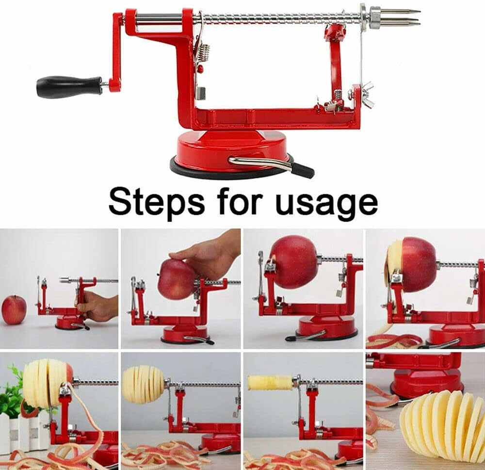 Leona Co 3 in 1 Apple Peeler Slicer Corer with Stainless Steel Blades and Powerful Suction Base for Apples Pears Potatoes image number 6