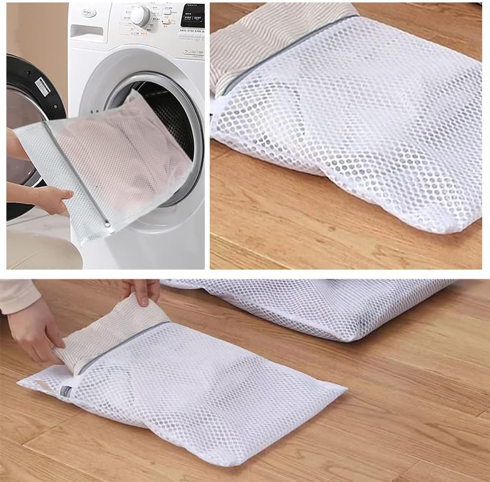 4Pcs Laundry Bags Delicate Honeycomb Mesh Laundry Bag, Net Washing Machine Bag Washer Sack with Zipper Cleaning and Drying Cloths, Garment,Travel Storage and Organiza,2Pcs 23.6*23.6In+2Pcs 11.8*15.7In image number 2