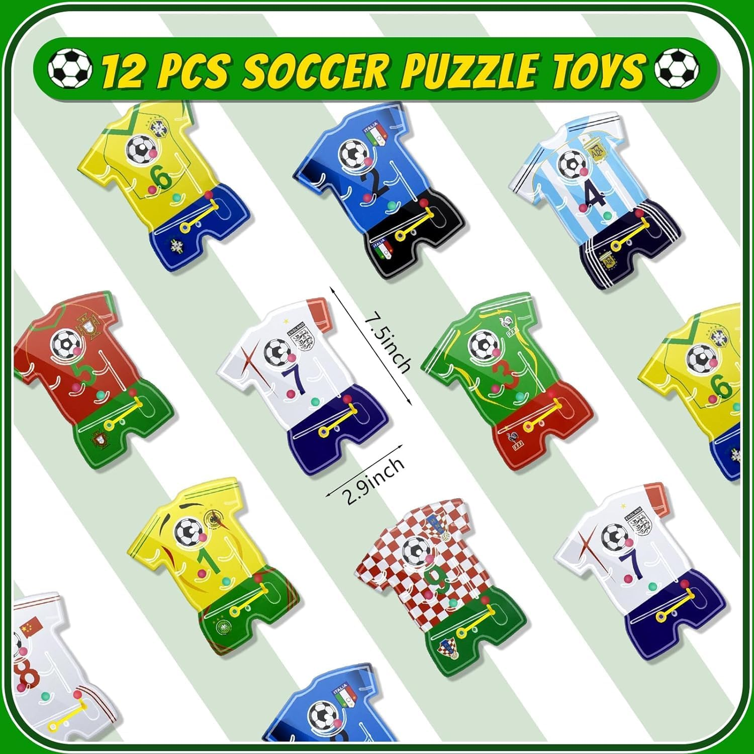 XUANZHI 120 Pcs Soccer Party Favors Set with Soccer Goodie Bags Soccer Slap Bracelets Puzzle Toys Soccer Stickers Whistles Soccer Party Supplies Soccer Party Decorations