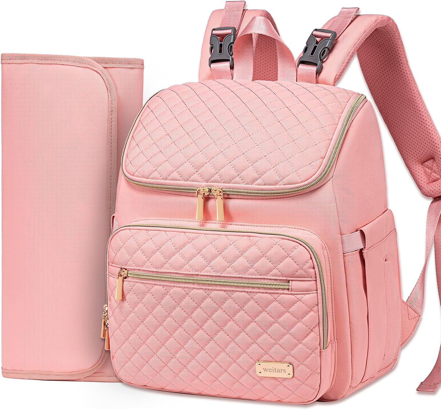 Weitars Diaper Bag Backpack Baby Diaper Bag with Changing Pad Travel Diaper Backpack,Baby Bag for Mom,5 Insulated Pockets