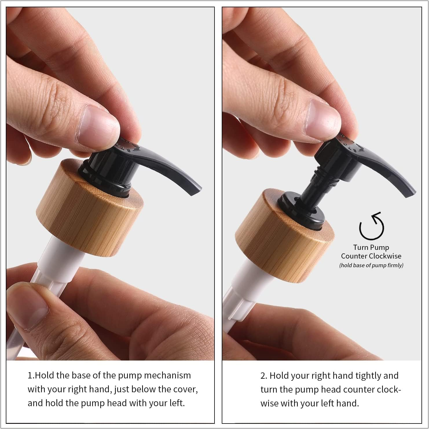 Black Glass Hand Soap and Dish Soap Dispenser Set with Bamboo Lid & Tray, Kitchen Set Suitable for Black and White Kitchen Decor (Black &Tray) - White  Tray image number 2