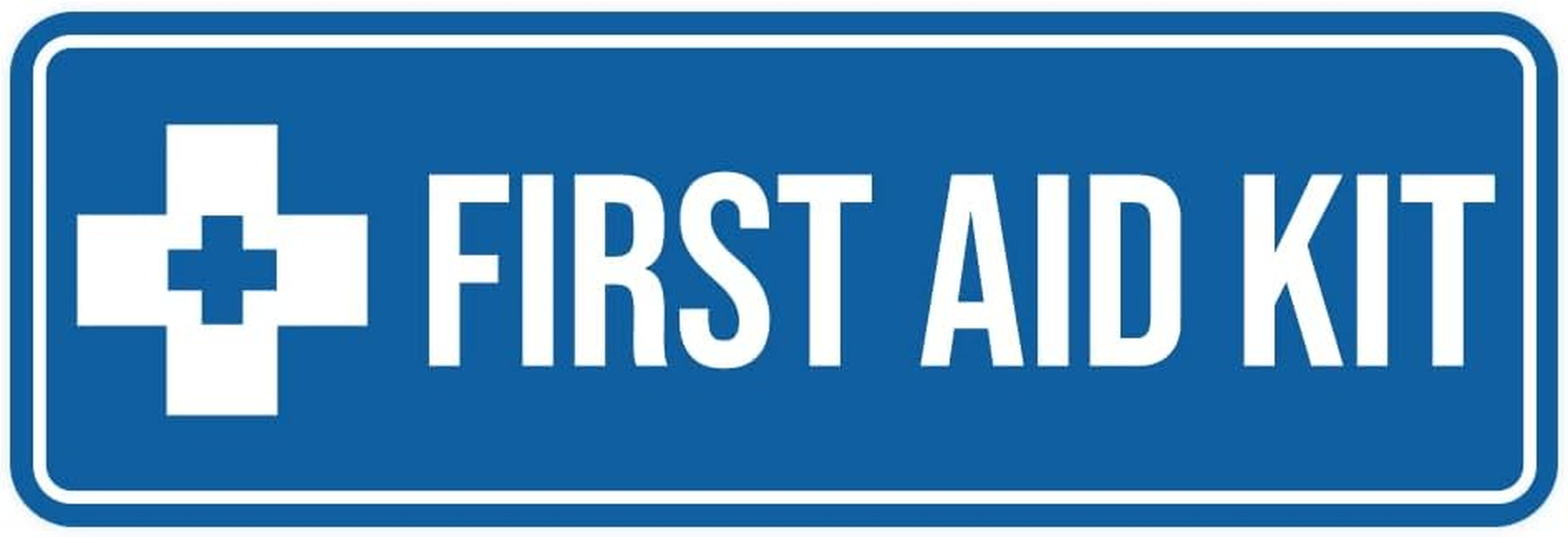 Standard First Aid Kit Sign (Blue) - Small