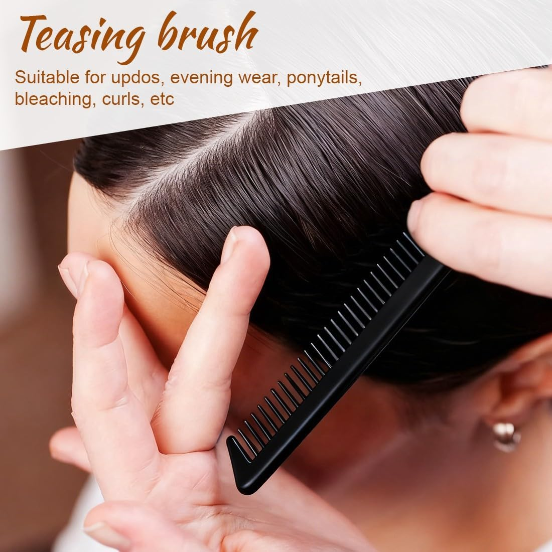 Sleek Bun Brush Set, and Rat Tail Comb, Bristles Haircut Hair Comb, Edges Brush, for Braid and Hair, Brush for Sleek Braid for Hairdresser Women Children