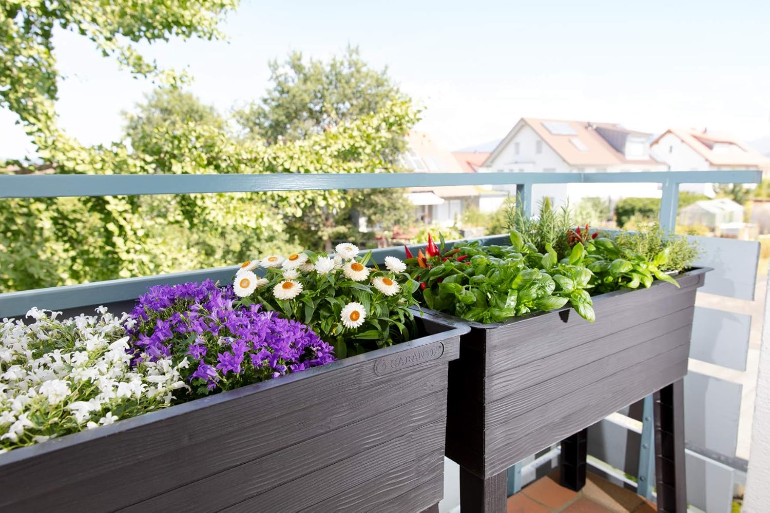 Garantia Urban Balcony Raised Bed Planter, Anthracite