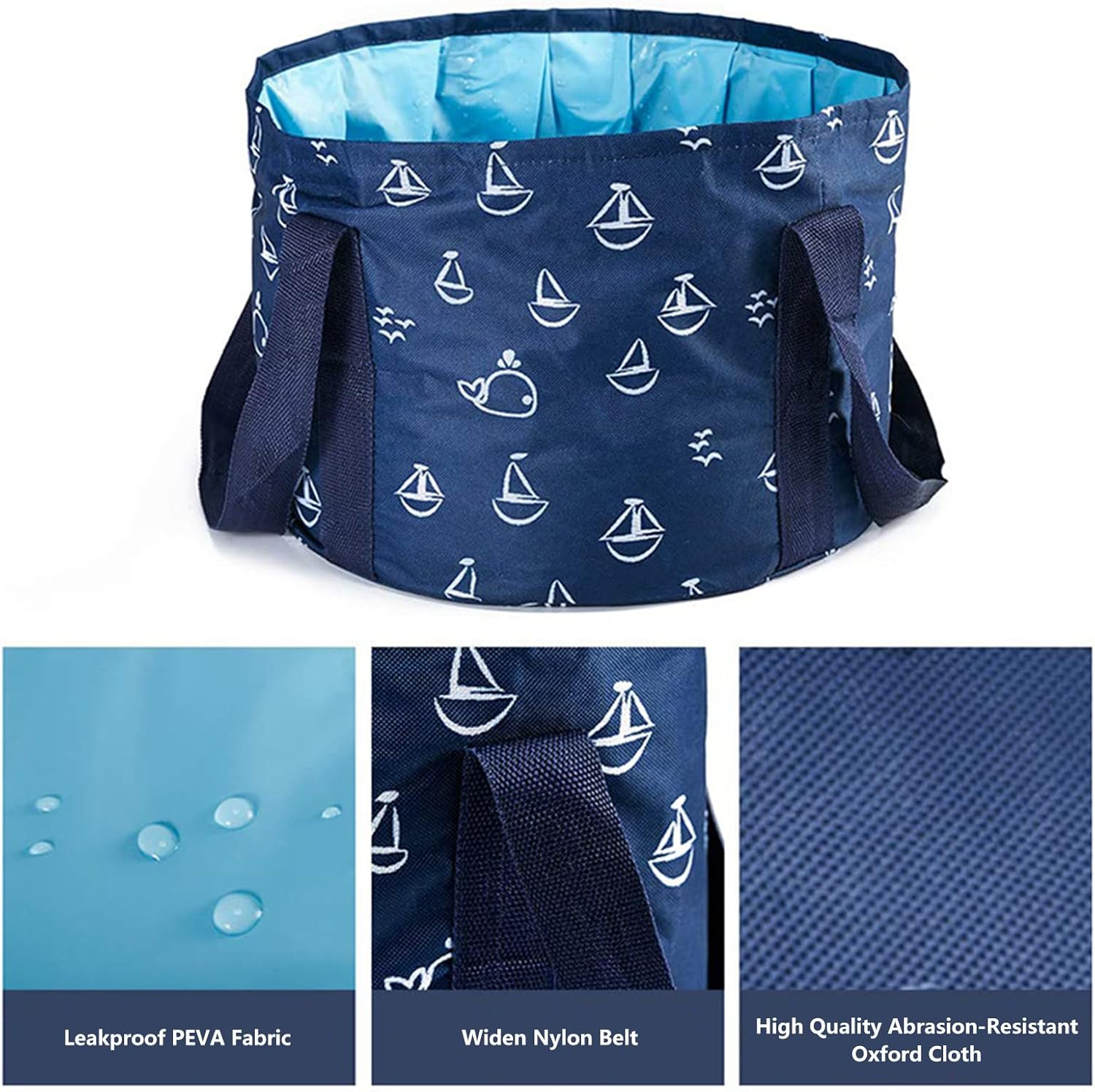 RAYWE 25L Large Collapsible Foot Bath Basin Portable Travel Foot Bath Tub Home Pedicure Foot Spa Folding Water Bucket for Soaking Feet Washing Bathtub image number 5