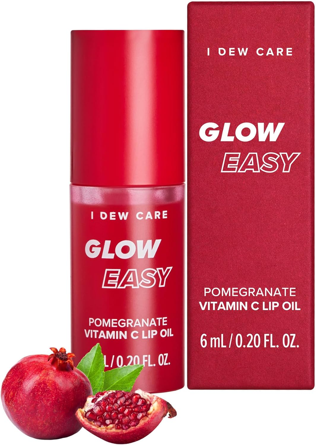 I DEW CARE Glow Easy Pomegranate Vitamin C Lip Oil, Pigmented Glossy Lip Oil, Hydrating, Korean Makeup, Tinted Lip Care, Cool Red, 0.20 Fl Oz image number 6