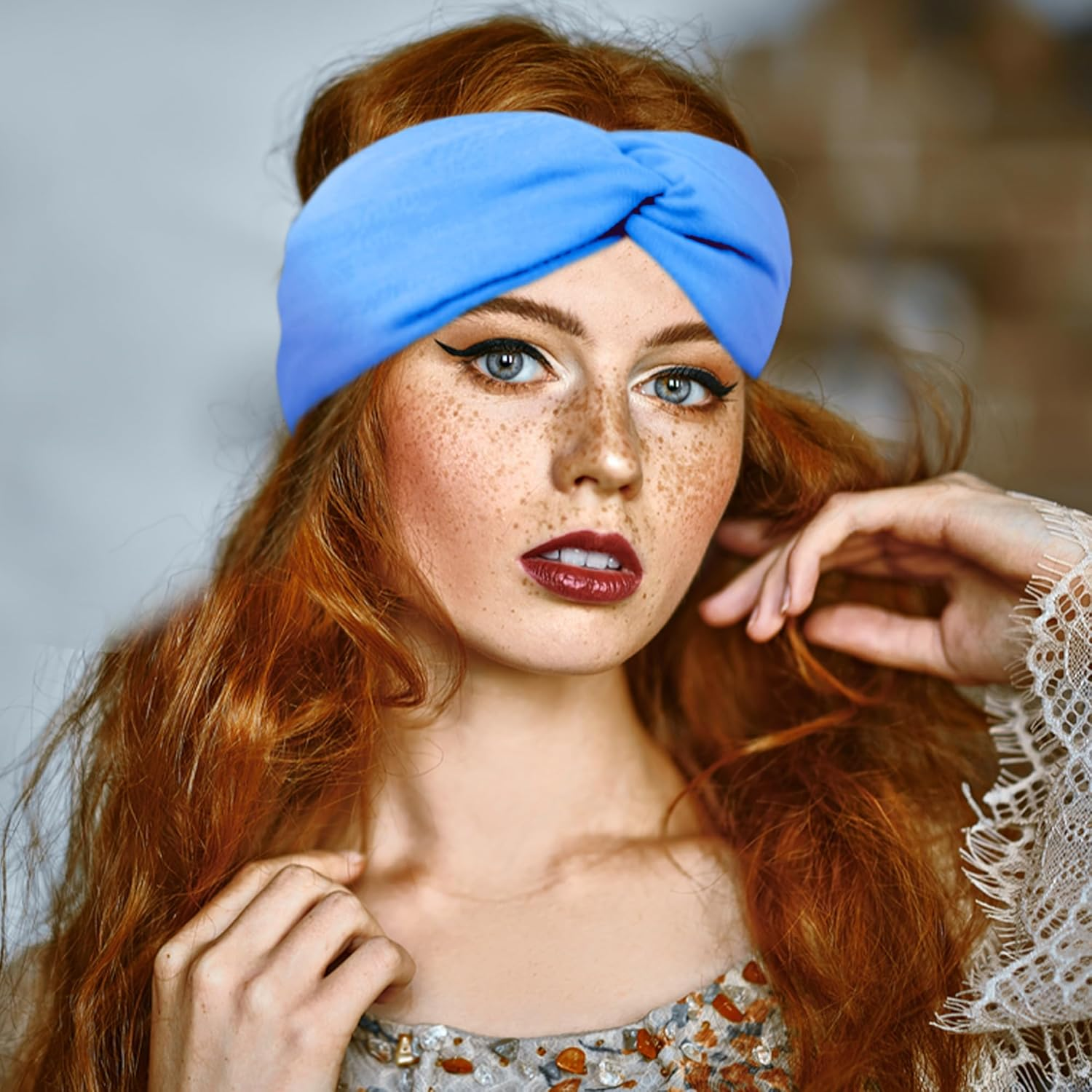 FEQO Pack of 18 Headbands, Elastic Women'S Hair Band, Wide Knotted Headband, Turban, Elastic Hair Accessories, Knot Headbands for Yoga, Sports, Fitness, 18 Colours image number 2