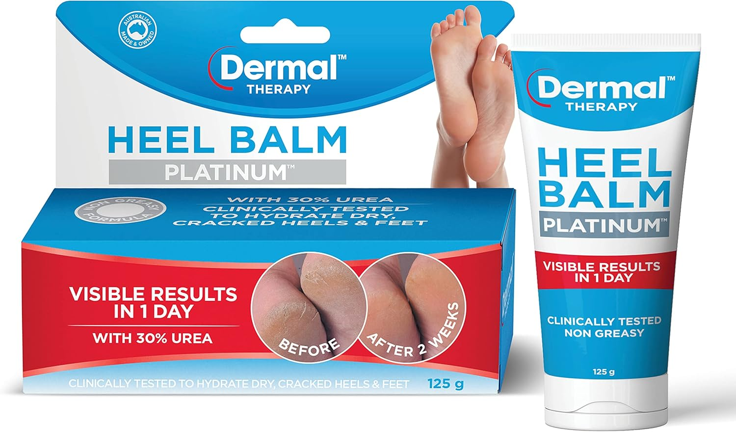 Dermal Therapy Heel Balm Platinum | Designed to Treat Extreme Dryness and Restore Skin Properties of the Heels and Feet | 125G image number 2