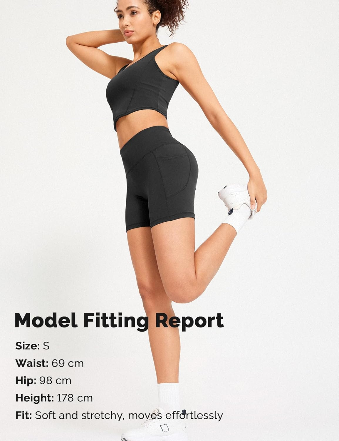 Yogaration Women&rsquo;S Seamless Yoga Shorts with 2 Side Pockets, 6'' High-Waisted for Workout, Gym,Casual Wear image number 2