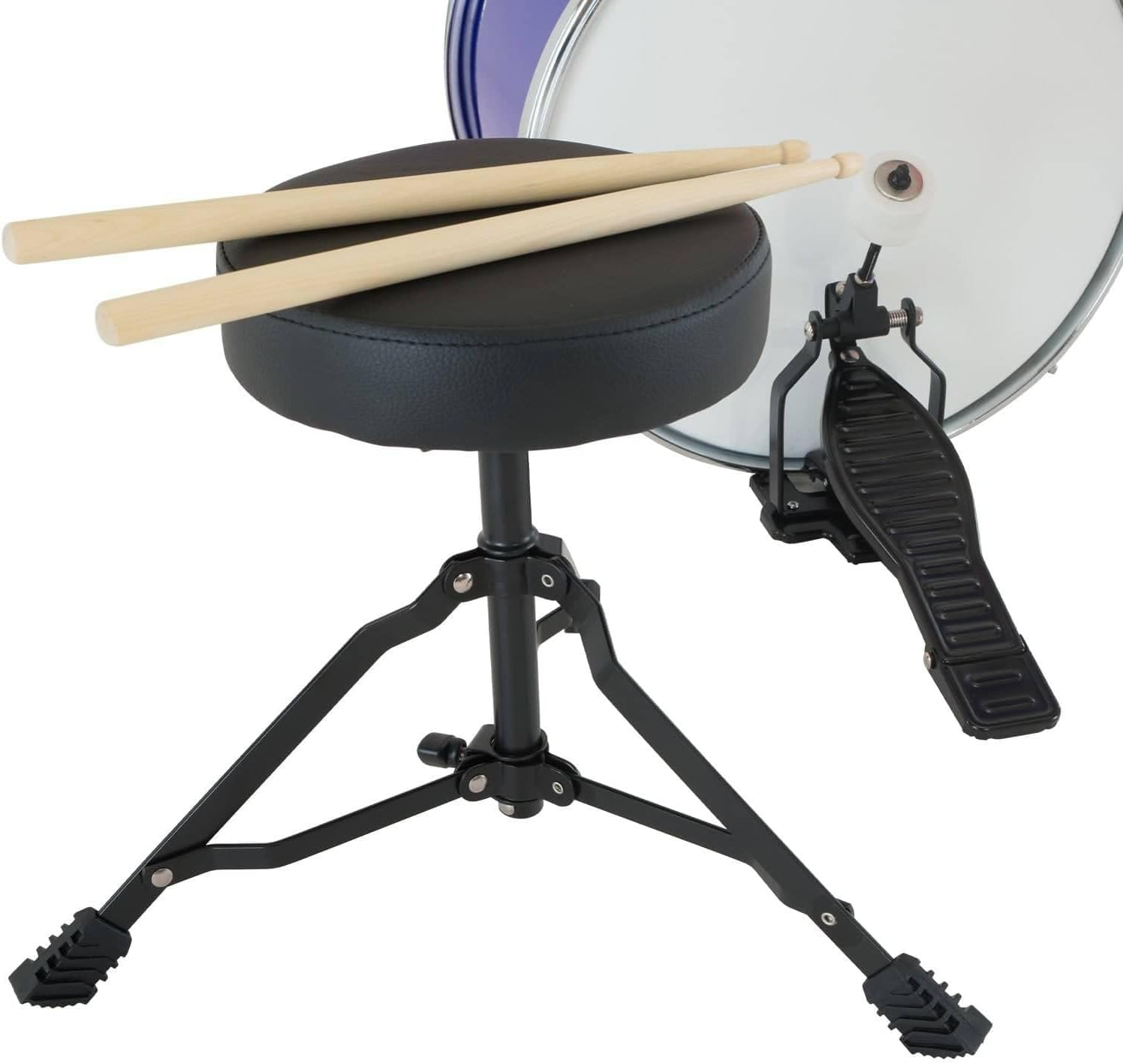 Childrens 4 Piece Blue Diamond Drum Kit Set Musical Instrument,Kids image number 2