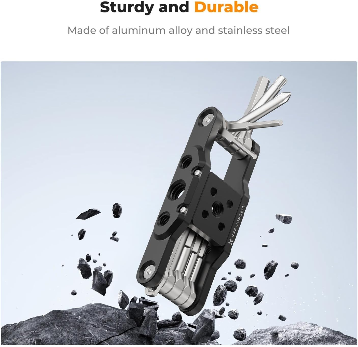 K&F Concept 10-In-1 Camera Multitool with Screwdriver and Spanner, Foldable Tool Set for Photographers, Universal Screwdriver Tool Set image number 5