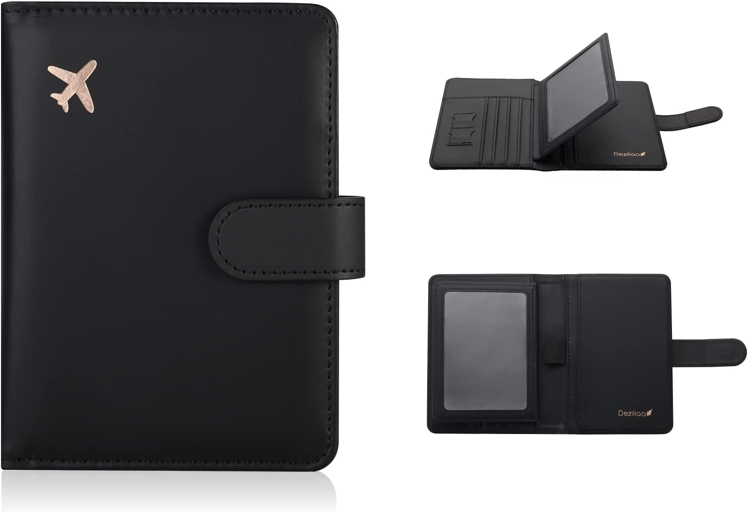 Deziliao Passport and Vaccine Card Holder Combo, PU Leather Passport Holder with Vaccine Card Slot, Passport Wallet for Men and Women&hellip;, Aqua Green, Upgrade