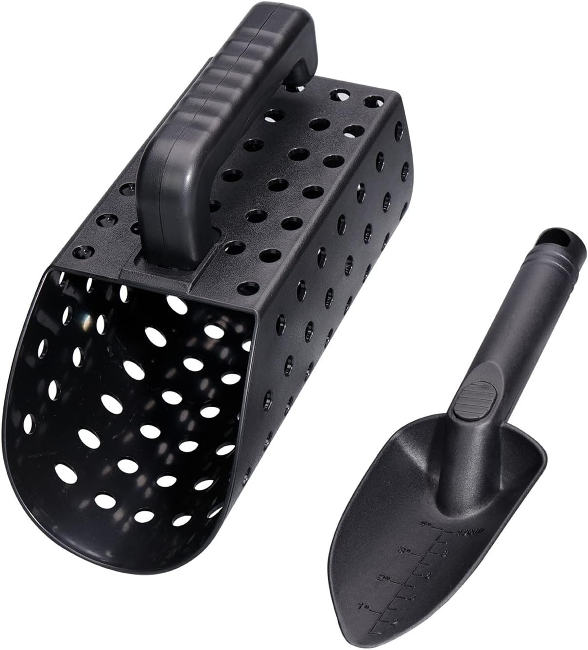 Beach Spade, Metal Detecting Shovel, Garden Spades for Digging, Sand Scoop Set Portable Ergonomically Sturdy ABS Plastic Sand Scoop and Trowel for Treasure image number 5