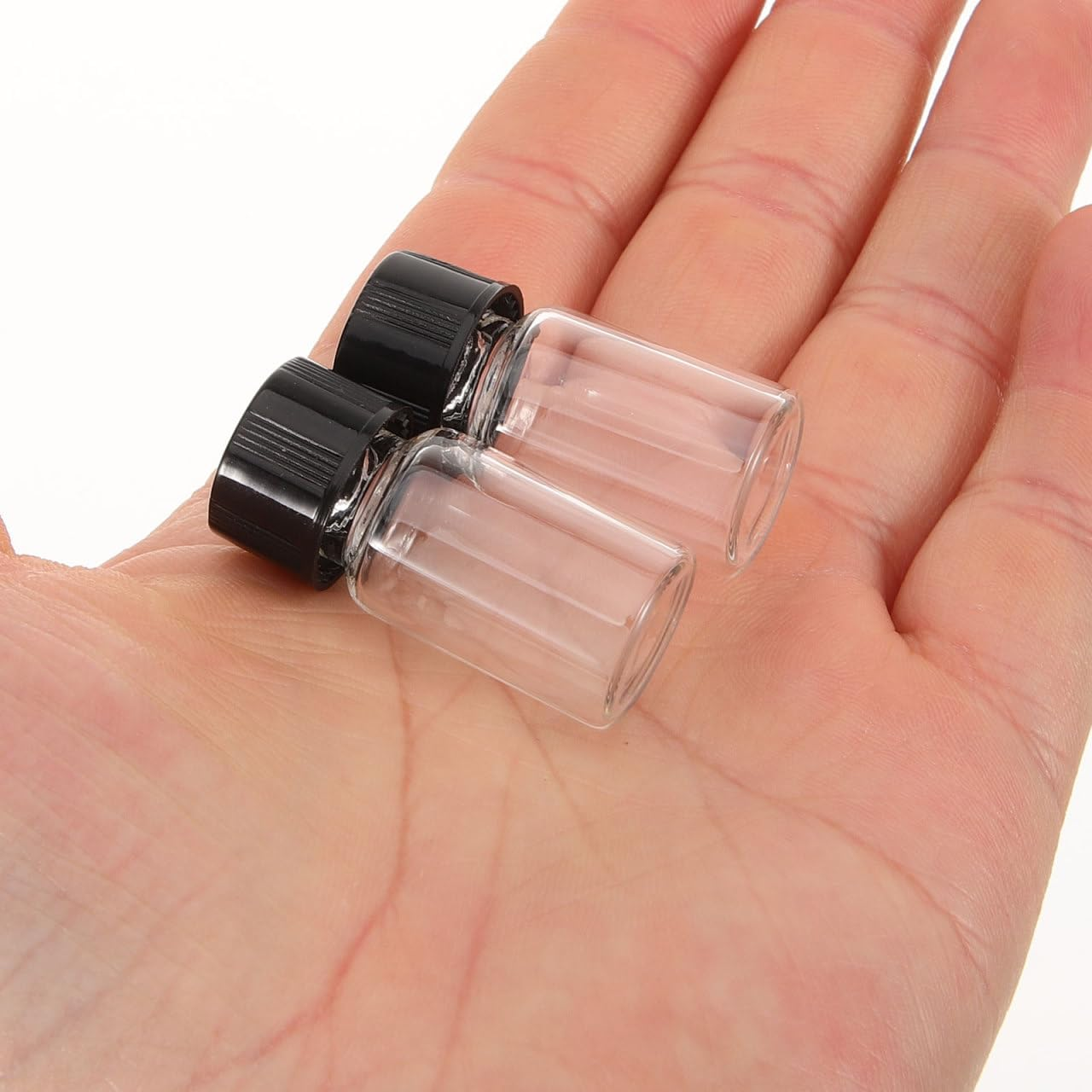 10 Pcs Clear Glass Vials with Screw Caps Small Liquid Sample Vials 3Ml Leak-Proof Vial for Water Samples, Pill, Essential Oil image number 5