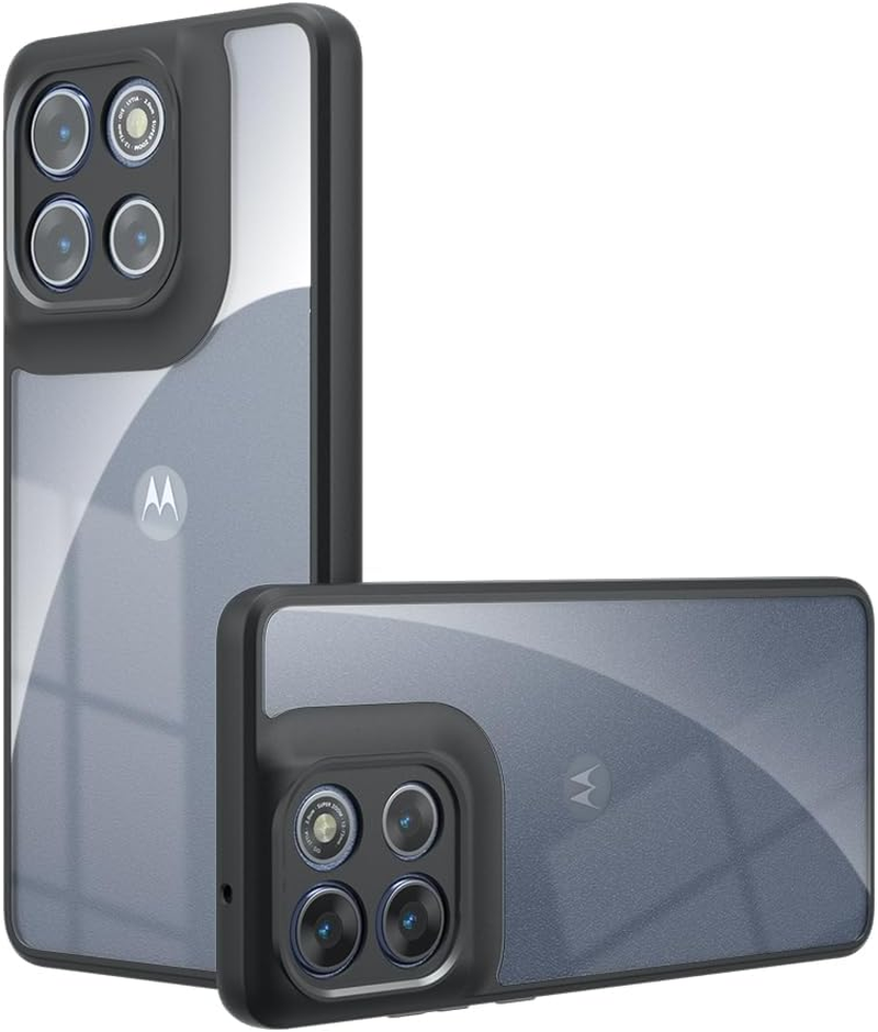 PEIYE Case Cover for Xiaomi 15T Translucent Matte PC Back, Durable Silicone Edges, Flexible Shockproof Protection - Black