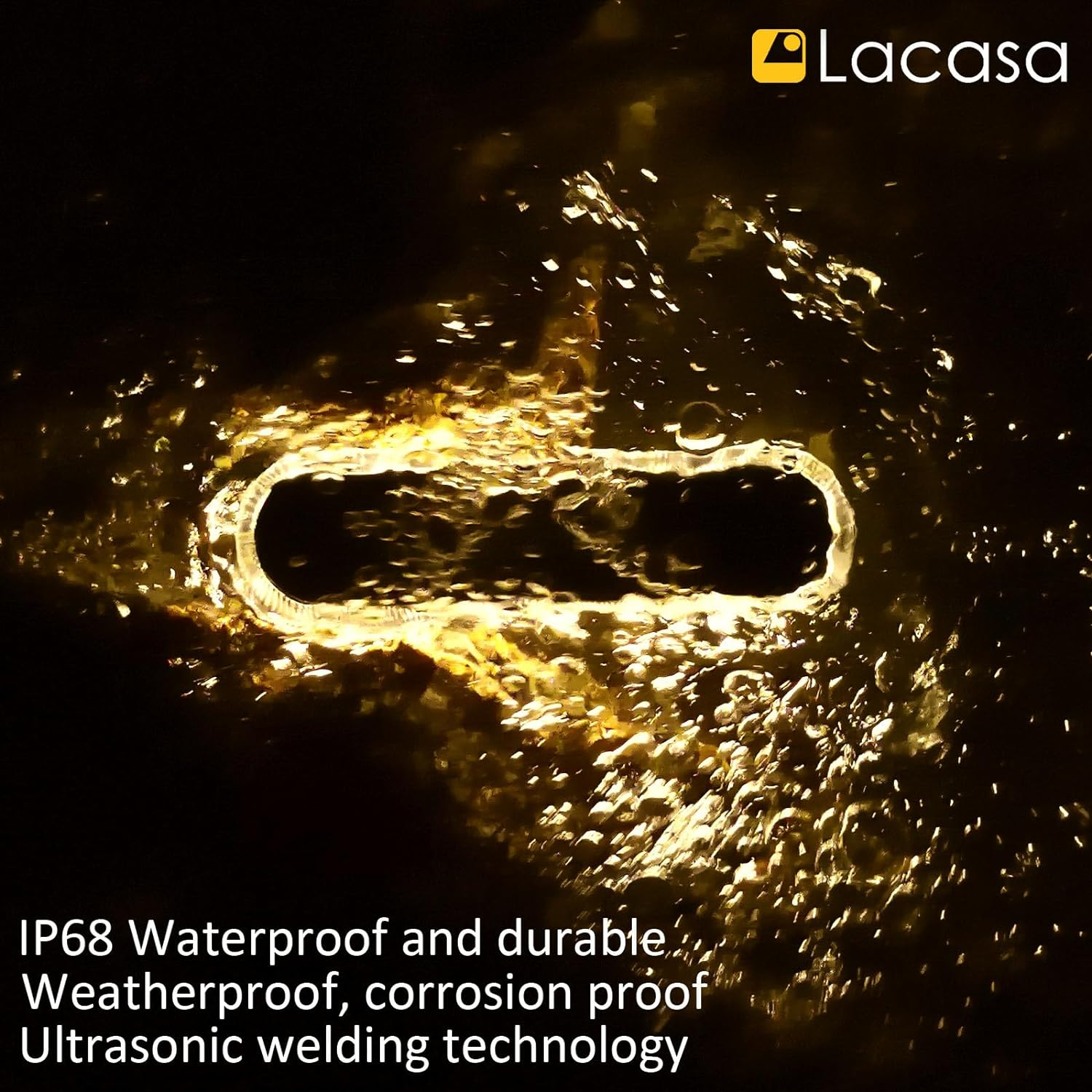 Lacasa Solar Deck Lights, 4 Pack 40LM Solar Powered Step Lights, LED Dock Lights Warm White 2700K Outdoor In-Ground Lights IP68 Waterproof Auto On/Off for Garden Stairs Driveway Pathway Lighting - C6 4 Pack - Blue Light image number 5