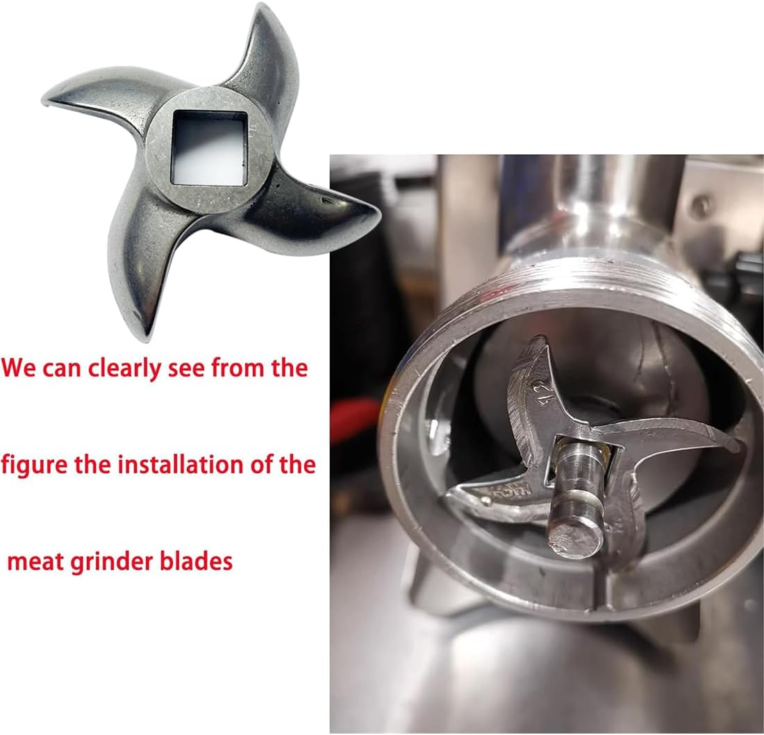 #12 Meat Grinder Blade Stainless Steel Knife Cutter Replacement, Please Check the Size and Shape(2 PCS)