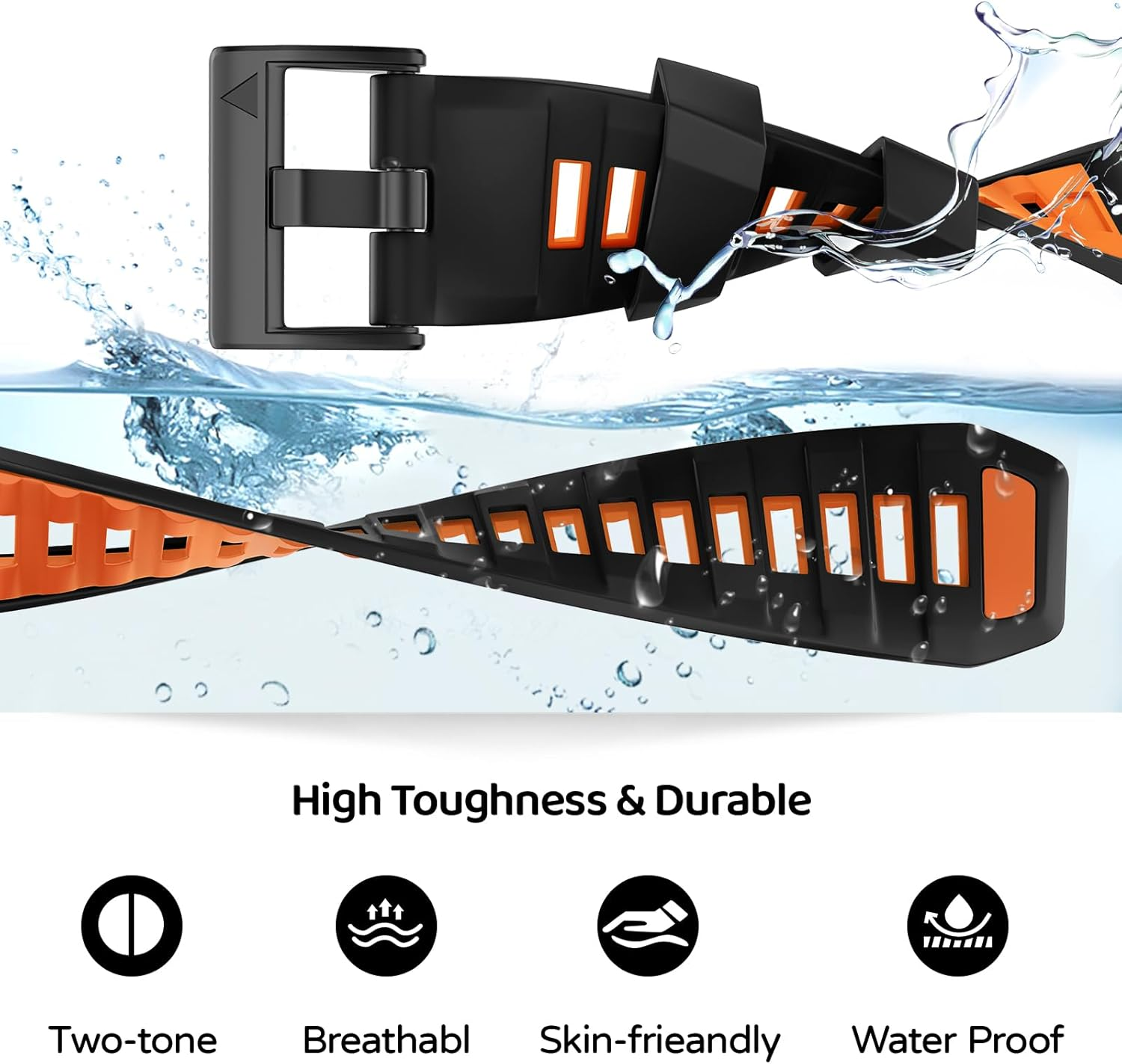 U-LIMVE Watch Band for Garmin Fenix 8 47Mm/Fenix 7 Pro/Fenix 7/Fenix 6 Pro/Fenix 6/Fenix 5/Epix Pro 47Mm/Fenix E, 22Mm Silicone Quickfit Band for Garmin Forerunner 965/955/945/935/745 image number 6