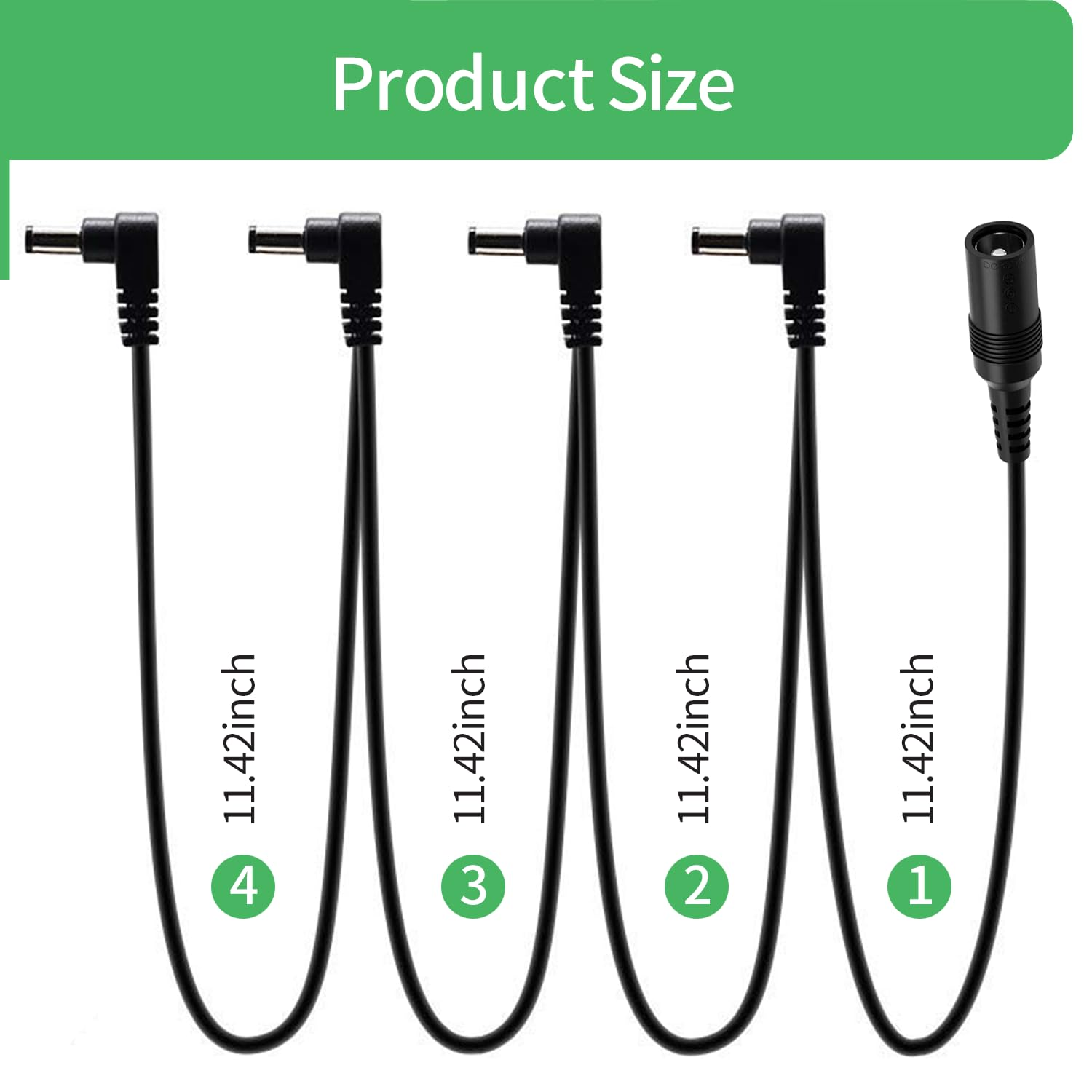 Security-01 Guitar Pedal Power Supply Splitter Cable,1 to 4 Way Daisy Chain Cables,4 Ways Guitar Effects Pedal Accessories Multi-Plug Power Cable image number 1