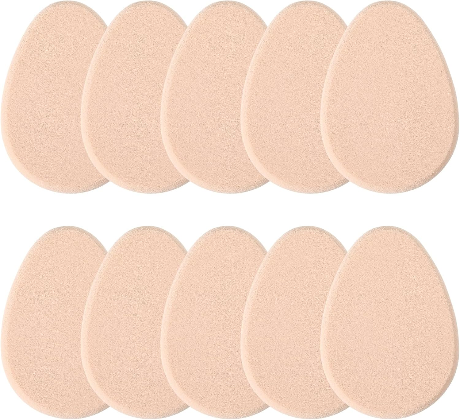 Elevatetech 10Pcs Flat Makeup Sponge Smooth Foundation Sponge Beige Cushion Foundation Puff Forfoundation Concealer and Teardrop Easy Soft Long-Lasting
