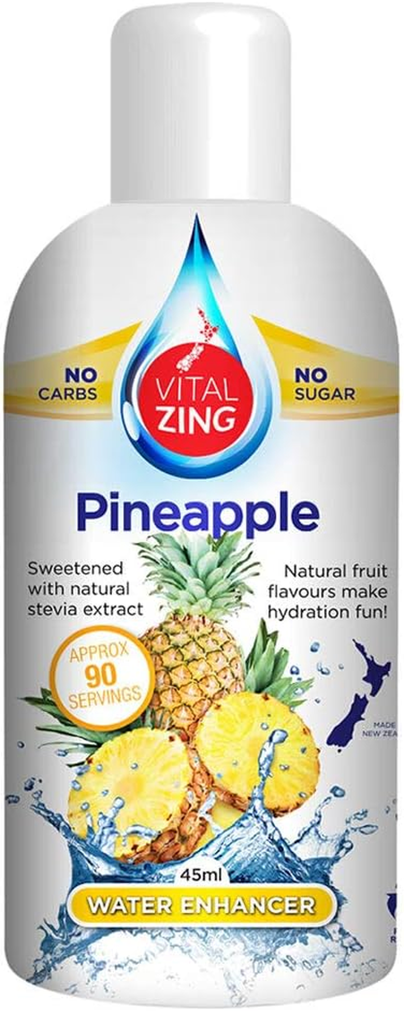 Vital Zing Stevia Pineapple Water Drops 45 Ml