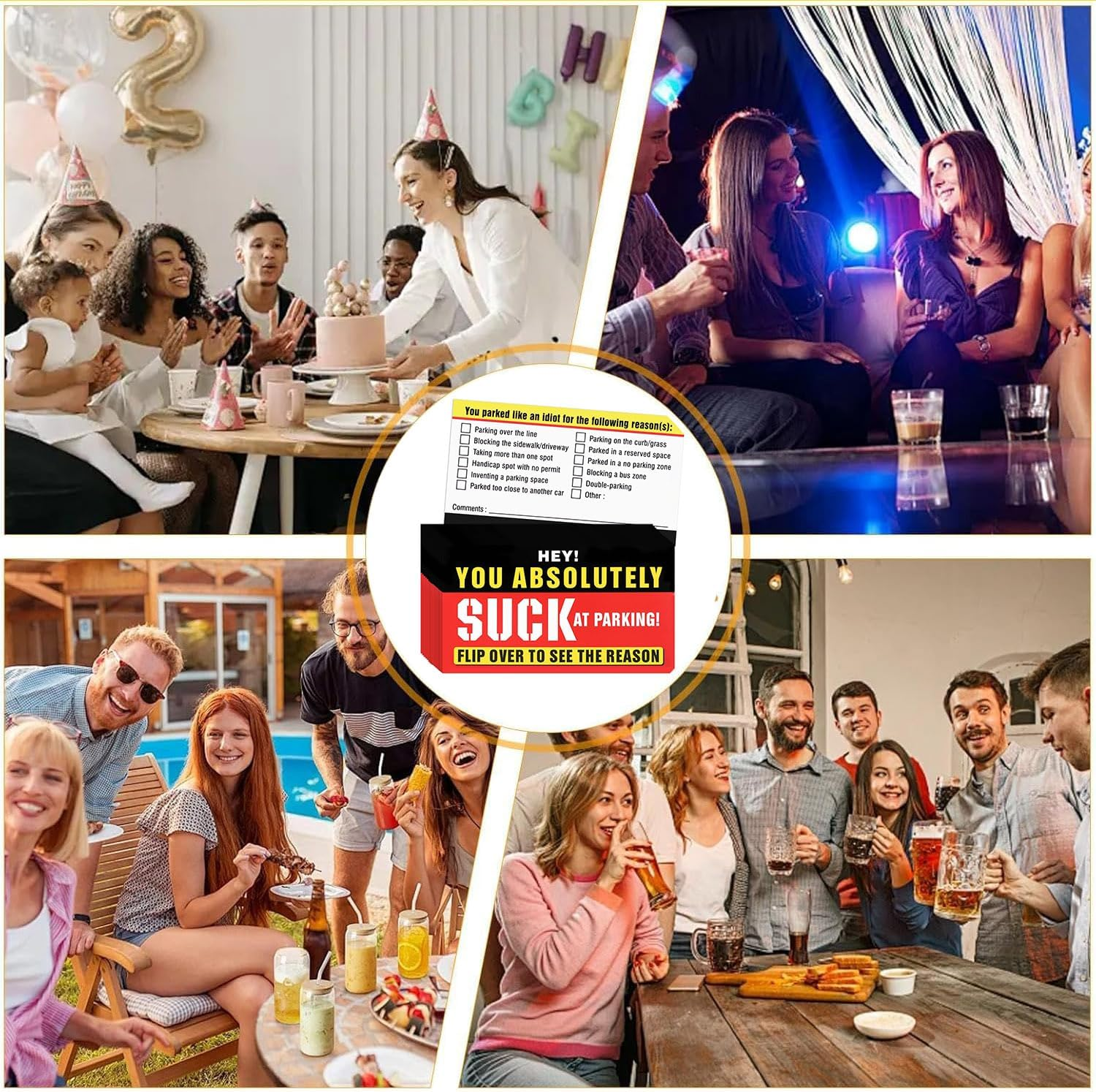 IONPSHG 100Pcs Bad Parking Business Cards Funny Parking Violation Tickets Learn to Park Cards Funny Parking Violation Tickets 3.5 X 2 Inches (11) image number 6