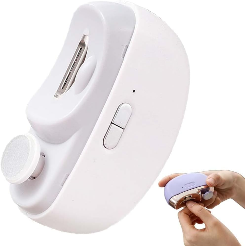 Detroitrain Nail Clippers, Detroitrain Electric Nail Clippers,Usb Rechargeable 3 In-1 Automatic Nail Clipper with LED Light (Pink)