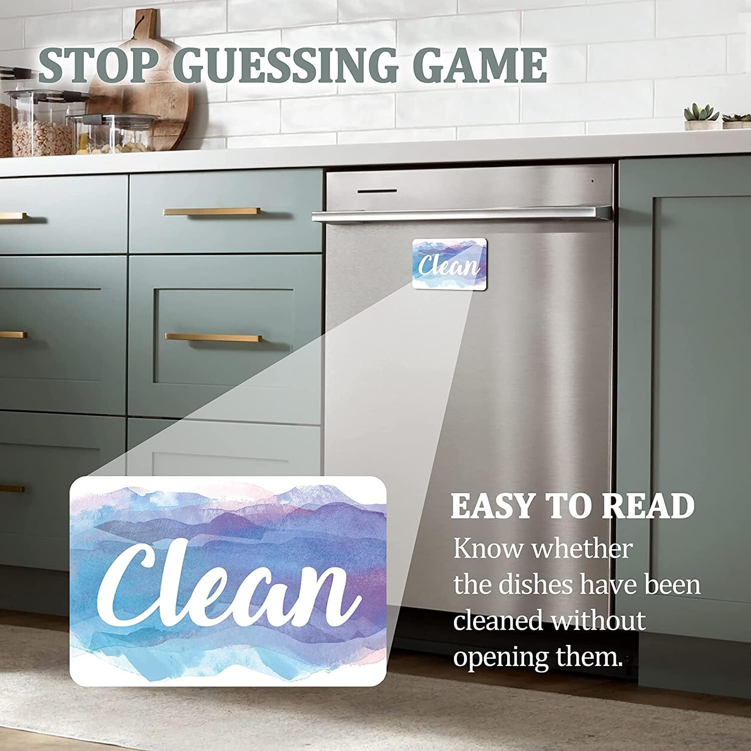 KYONANO Clean Dirty Dishwasher Magnet, Use in Any Kitchen or Laundry Room, Attractive Design, Included Double, Sided Adhesive for Non, Magnetic Dishwashers, Laundries, or Washing Machines image number 5