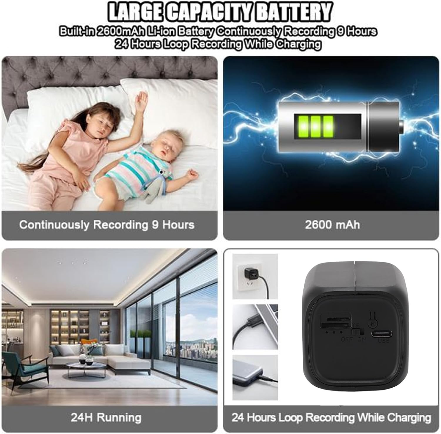 4G LTE Cellular Security Camera, 2 Way Talk Indoor Surveillance Camera for Home Security, SIM & SD Card Not Included, 1080P Night Vision, Motion Detection, 120&deg; Wide image number 3